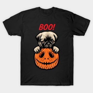 Cute Halloween Pumpkin Pug T-Shirt